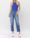 Judy Blue High Waist Destroyed Sideseam Crop Jeans In Medium Wash In Multi