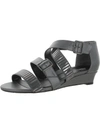 Ros Hommerson Voluptuous Womens Leather Criss-cross Wedge Sandals In Multi