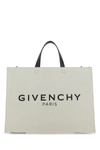 Givenchy Women Ivory Canvas Medium G Shopping Bag In 255