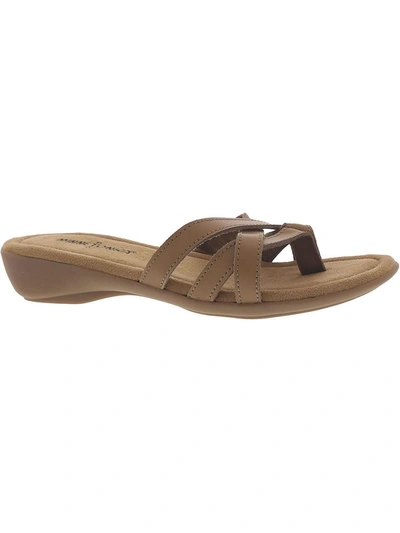 Minnetonka Sunny Womens Leather Flip Flop Thong Sandals In Multi