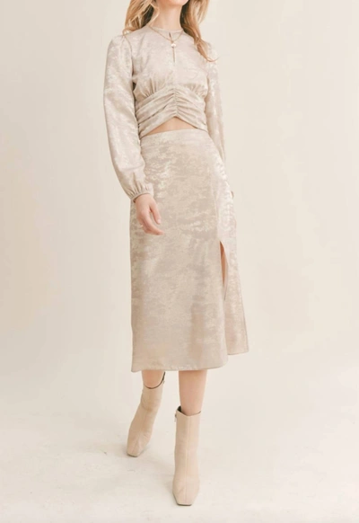 Sage The Label Luxe Midi Skirt In Champagne In White