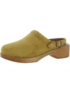 RE/DONE WOMENS SUEDE BUCKLE CLOGS