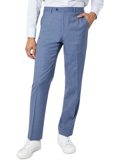Sean John Mens Classic Fit Flat Front Suit Pants In Blue
