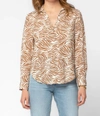 Velvet Heart Eleni Shirt In Ecru Zebra In Multi