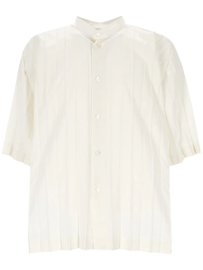 Issey Miyake Pleated T-shirt In White