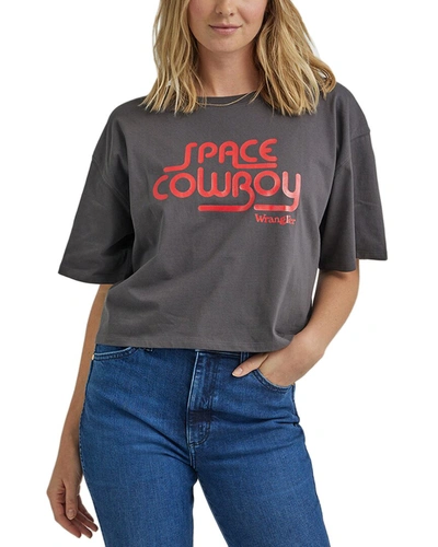 Wrangler Boxy Cropped T-shirt In Grey