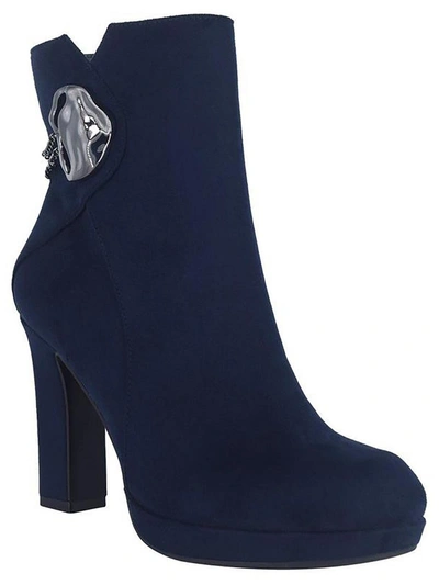 Impo Oland Womens Ankle Pointed Ankle Boots In Blue
