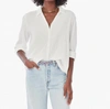 Xirena Scout Button Up Shirt Top In White In White