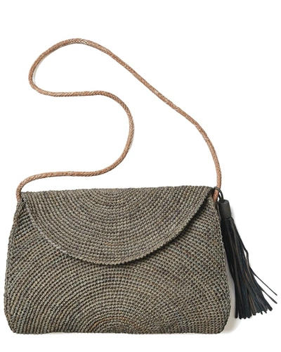 Mar Y Sol Leah Raffia Shoulder Bag In Grey