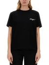 Msgm Cotton Jersey Logo T-shirt In Black