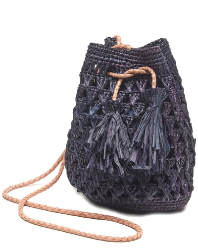 Mar Y Sol Odette Raffia Shoulder Bag In Blue