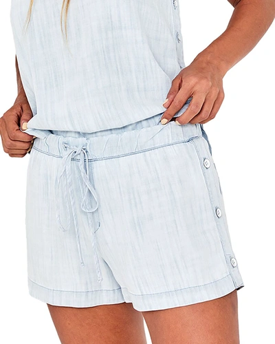 Bella Dahl Button Side Short In Desert Sky Wash In Blue