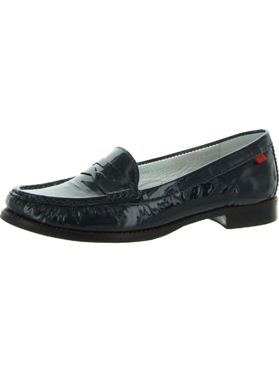 Marc Joseph East Village Womens Padded Insole Slip On Penny Loafers In Black