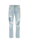 Palm Angels Ripped Straight-leg Jeans In Lightblue
