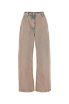 Palm Angels Overdyed Logo-embroidered Wide-leg Jeans In Brown