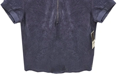 Juicy Couture Short Sleeve Micro Terry Half Zip Polo In Regal Navy Blue In Multi