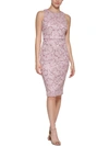 VINCE CAMUTO WOMENS LACE SEQUINED SHEATH DRESS