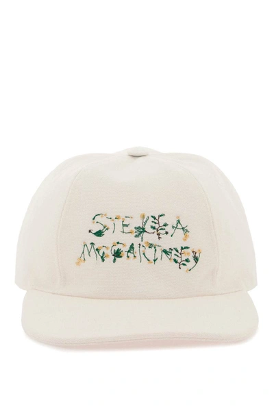 Stella Mccartney Baseball Cap With Embroidered Logo In White
