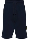 Stone Island Bermuda In Felpa In Blue
