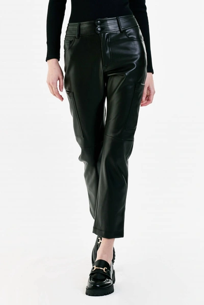 Dear John Denim Women's Brooklyn Slim Straight Crop Leather Pants In Black