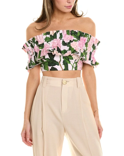 Oscar De La Renta Ruffle Detail Top In Pink
