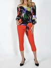 Frank Lyman Cropped Pant In Red In Red