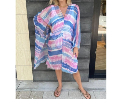 Pool To Party Vacation Mode Maxi Kaftan In Blue