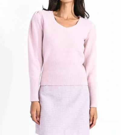 Molly Bracken Balloon Sleeve Sweater In Light Pink