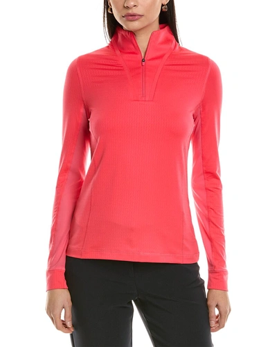 Callaway Solid Sun Protection 1/4-zip Pullover In Pink