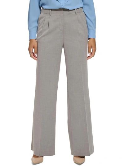 Calvin Klein Womens High Waist Business Wide Leg Pants In Grey