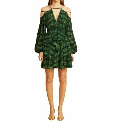 Ulla Johnson Silvia Off-shoulder Silk Minidress In Green