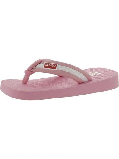Kenzo Womens Striped Platform Thong Sandals In Pink
