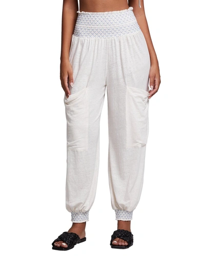 Chaser Embroidered Linen-blend Trouser In White