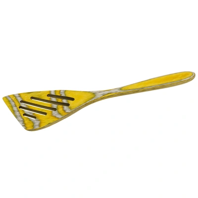 Island Bamboo 8-inch Pakkawood Mini Slotted Spatula In Yellow