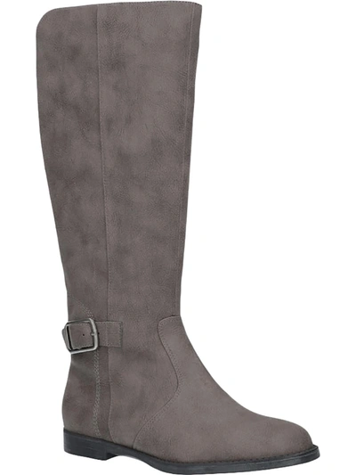 Bella Vita Makayla Womens Faux Suede Tall Riding Boots In Grey