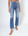Re/done Comfort Stretch Ultra Highrise Stove Pipe Jean In Vintage Indigo Destroy In Blue