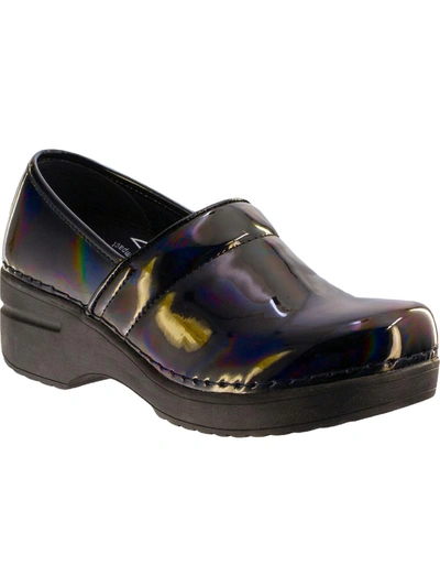 Easy Works By Easy Street Lead Womens Patent Slip On Clogs In Multi