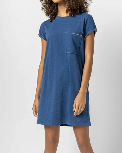 Lilla P Easy Pocket Tunic Dress In Ink In Blue