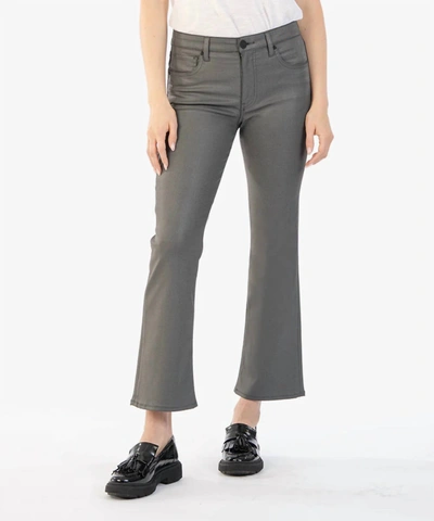 Kut From The Kloth Kelsey Coated Fab Ab Ankle Flare Jean In Grey