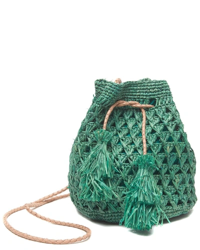 Mar Y Sol Odette Raffia Shoulder Bag In Green