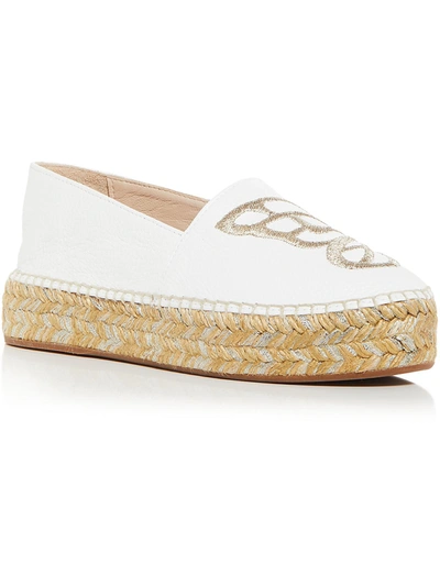 Sophia Webster Butterfly Espadrille Womens Leather Slip On Loafers In White