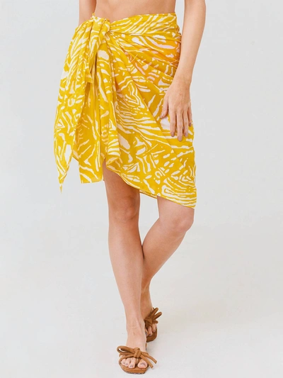 Hunter Printed Sarong In Marigold Palms In Multi