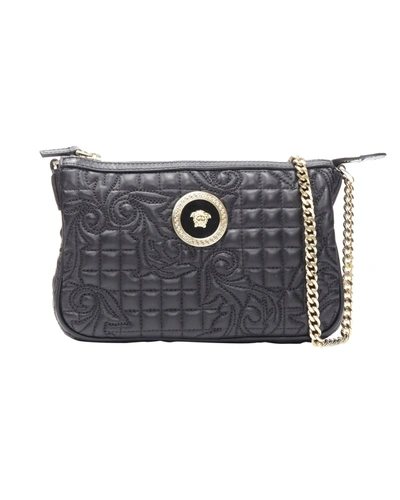 Versace New  Vanitas Quilted Black Baroque Gold Medusa Metal Chain Crossbody Bag