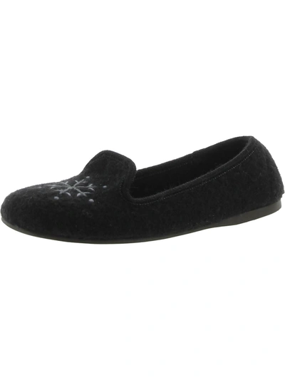 Living Kitzbühel Womens Wool Slip On Loafers In Black
