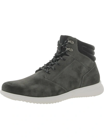 Unlisted Kenneth Cole Nio Mens Faux Suede Lace-up Ankle Boots In Grey