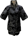 An Ren Ruffle Pocket Jacket In 9176blk In Multi