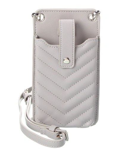 Urban Expressions Claire Chevron Stitch Cell Phone Crossbody In Grey