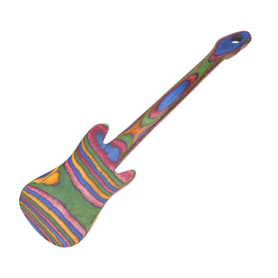 Island Bamboo Pakkawood 12-inch Guitar Spatula, Natural In Blue