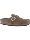 Birkenstock Buckley Suede Moccasin Clog In Grey Taupe At Urban Outfitters In Grey