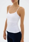 SPLITS59 LOREN SEAMLESS WAIST LENGTH TANK IN WHITE